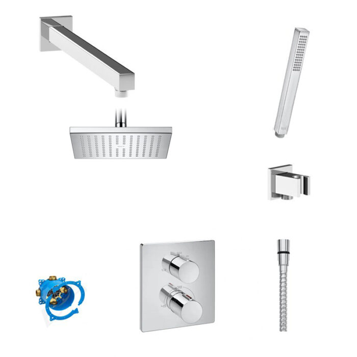 Промо комплект Roca T-2000 термостатичен смесител с RocaBox, с аксесоари, в кутия Промо комплект Roca T-2000 термостатичен смесител с RocaBox, с аксесоари, в кутия