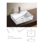 Порцеланов умивалник 1010 за мебел или плот 52/35.5/12 см