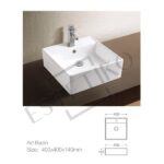 Порцеланов умивалник 1313 за мебел или плот 40/40/14 см