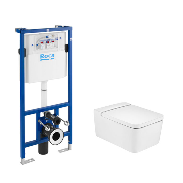 Промо комплект тоалетна Inspira Square Rimless + вградено казанче Duplo + седалка и капак, забавено падане Промо комплект тоалетна Inspira Square Rimless + вградено казанче Duplo + седалка и капак, забавено падане