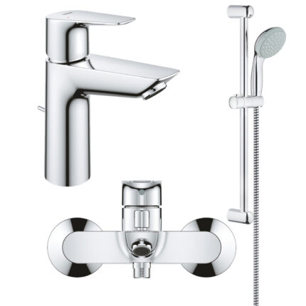 Промо комплект Grohe смесител за умивалник + смесител за вана/душ + душ комплект