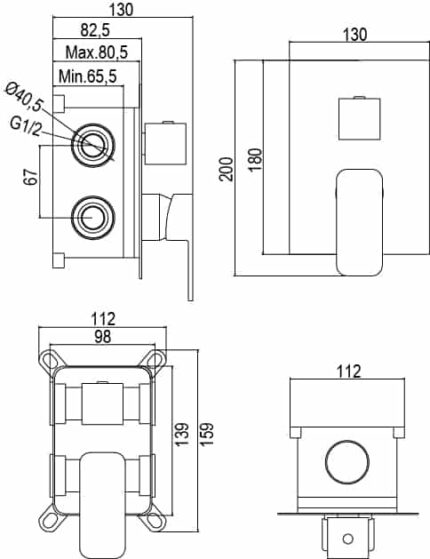 Monomando_Empotrar_2V_Cuadrado