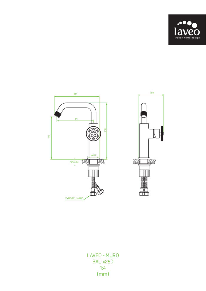 Смесител за умивалник Muro Графит
