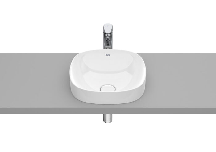 Умивалник за полувграждане Roca Inspira Soft, FINECERAMIC®, 37 см