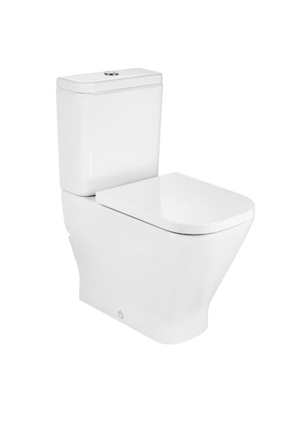 Моноблок с плътно прилепване към стената, с комфортна височина Roca The Gap Square Rimless
