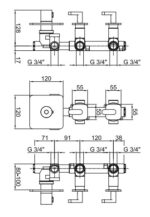 Термостатичен смесител с 2-степенен превключвател Living