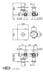 Термостатичен смесител с превключвател Living