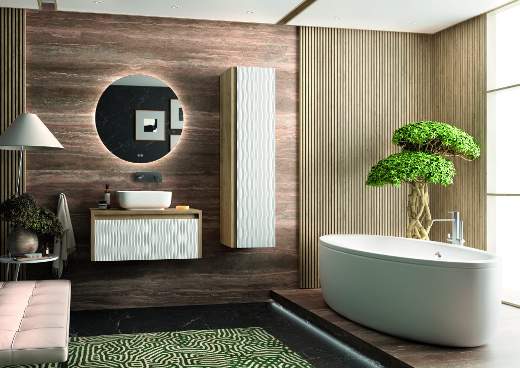 Серия Lambda 80 см Бял/Дървесен