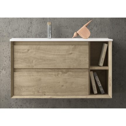 Шкаф с умивалник Hole 90 см Дървесен