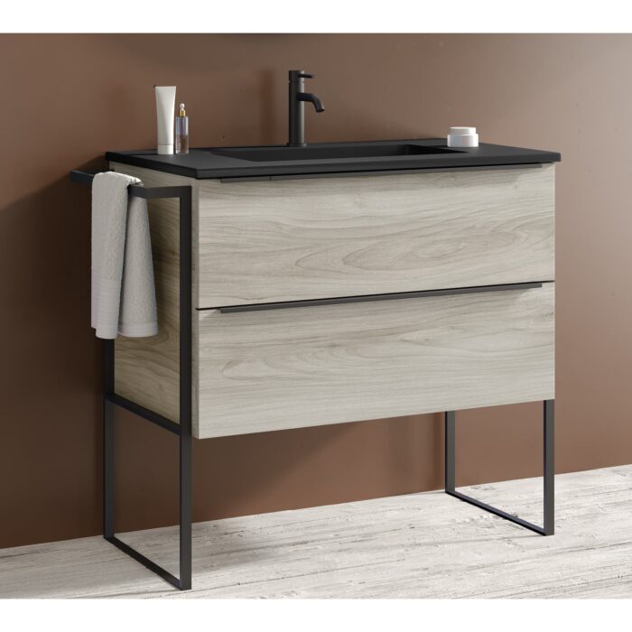 Шкаф с умивалник Landes 80 см Сив Шкаф с умивалник Landes 80 см Сив