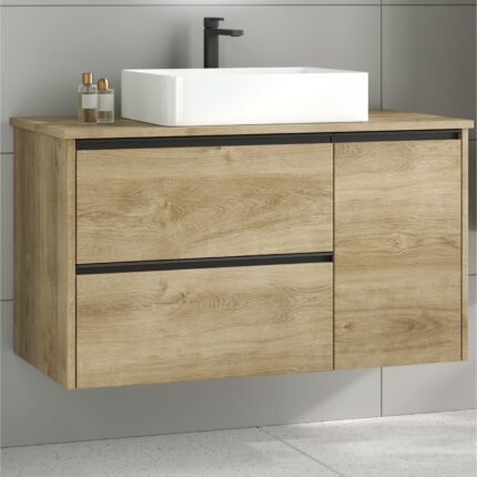 Шкаф с умивалник Nevi 100 см Дървесен