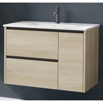 Шкаф с умивалник Nevi 80 см Дървесен