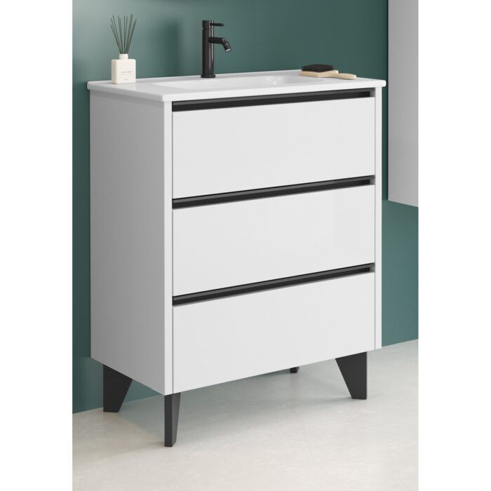 Шкаф с умивалник Siena 70 Бял гланц