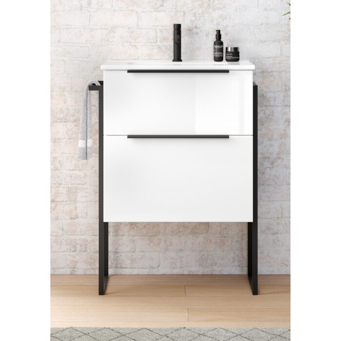 Шкаф с умивалник Galsaky IND 60 Бял гланц