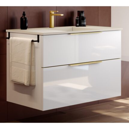 Шкаф с умивалник Galaxy 100 Бял гланц