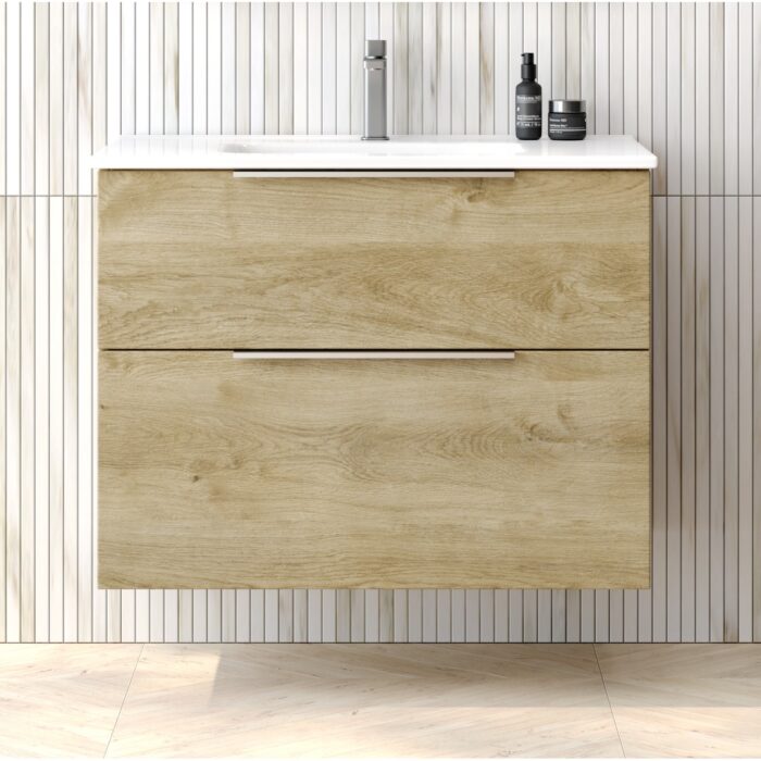 Шкаф с умивалник Galaxy 80 см Естествен дъб