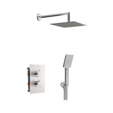 Душ за вграждане с термостатен смесител Alpha Сатен никел