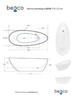 Свободностояща вана Goya 170 Гланц