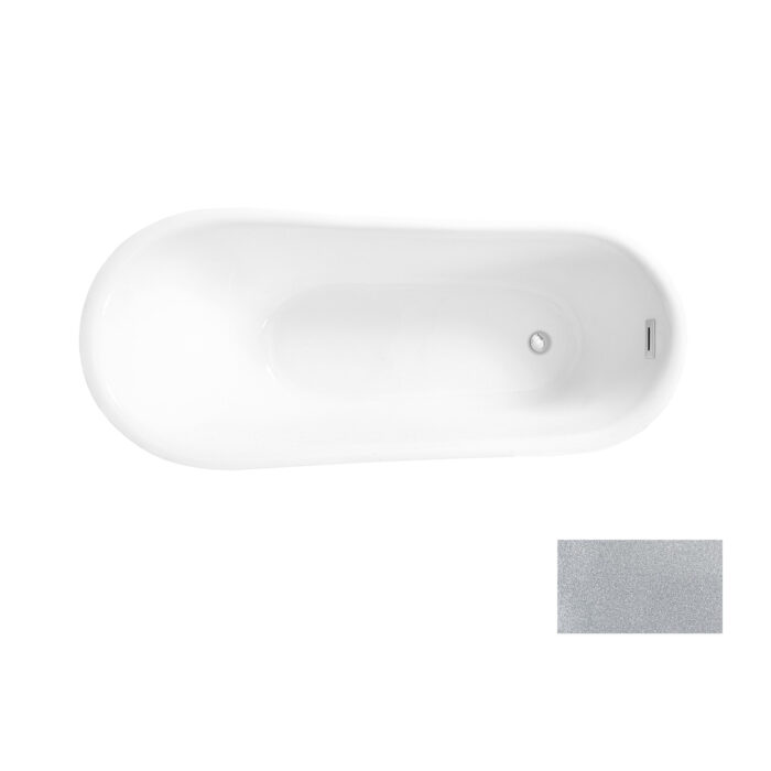 Свободностояща вана Calima Glam Сребро 170