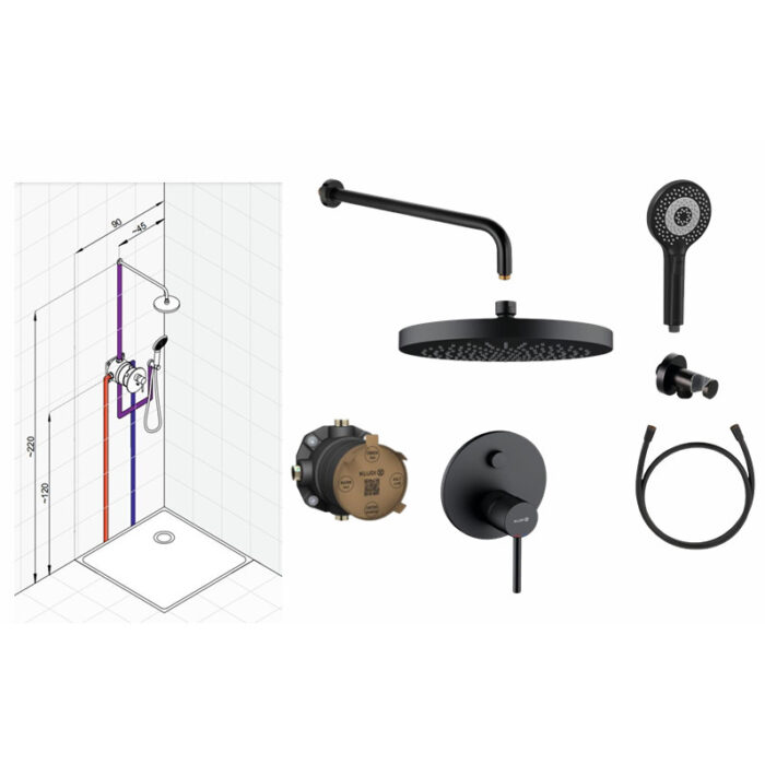Душ система Kludi Bozz Black Bath Slimboxx Душ система Kludi Bozz Black Bath Slimboxx