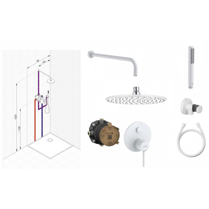 Душ система Kludi Bozz White Slimboxx