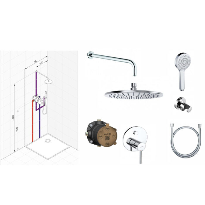 Душ система Kludi Bozz Chrome Bath Slimboxx Душ система Kludi Bozz Chrome Bath Slimboxx