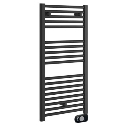 Електрическа лира за баня Crystal E-JADE Черен мат 920×480 mm