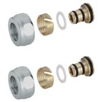 Crystal Комплект кранове за водна лира, бял мат със включени адаптори за присъединяване ¾“ към 16×2 mm