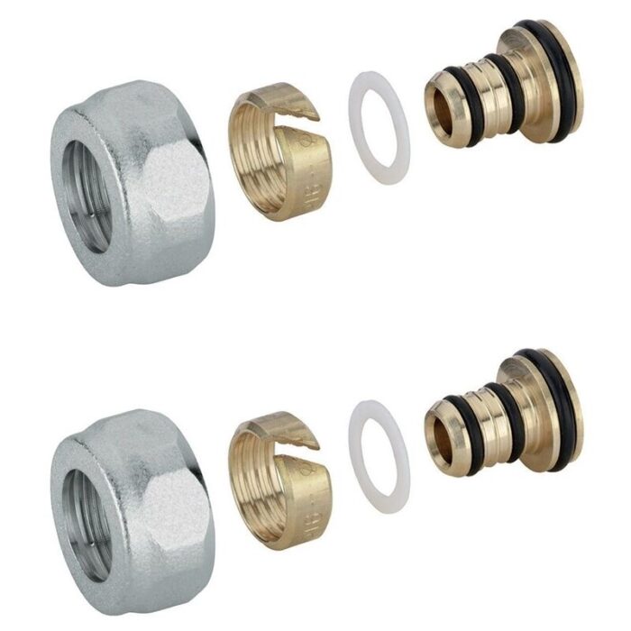 Crystal Комплект кранове за водна лира, бял мат със включени адаптори за присъединяване ¾“ към 16×2 mm