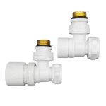 Crystal Комплект кранове за водна лира, бял мат със включени адаптори за присъединяване ¾“ към 16×2 mm