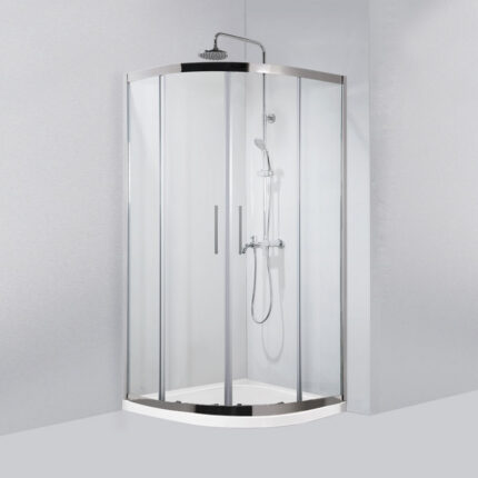 Овална душ кабина с прозрачно стъкло, 8мм INOX 200